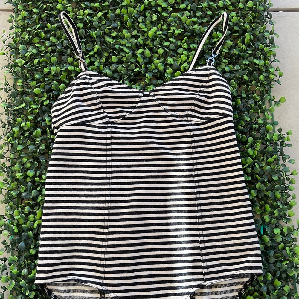 Striped Body Suit Top